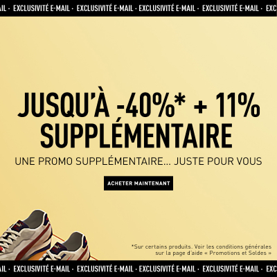 Jusqu'à -40% + 11% de remises supplémentaires