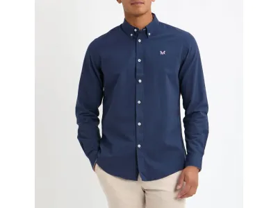 Crew Clothing Chemise Slim En Coton Oxford Marine