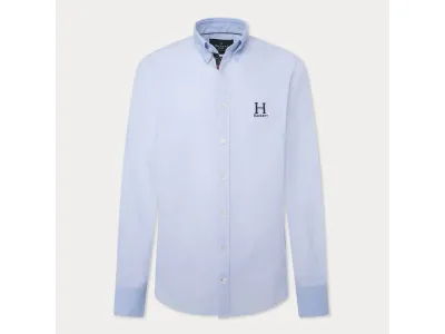 Hackett London Chemise En Coton Oxford Brodé