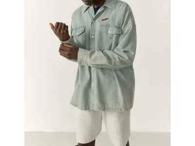 American Vintage Chemise En Jean Bleu Clair