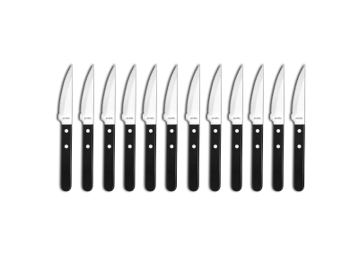 Amefa Steak Pizza Jumbo Noir - Set de 12 couteaux steak