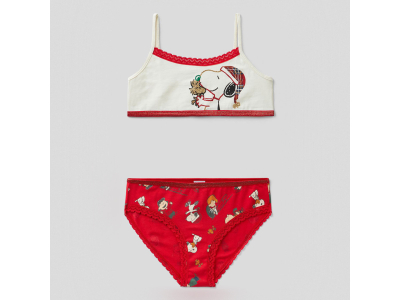 Ensemble : Bustier + Slip - blanc et rouge