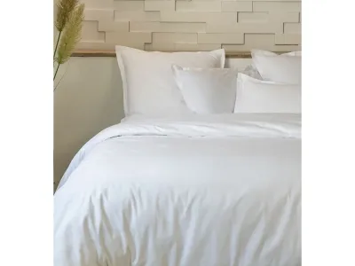 Home Collection Parure Housse De Couette 100% Percale De Coton Blanc