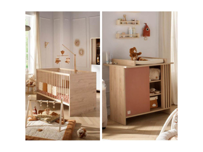 Chambre DUO Lit 140x70 Commode1P TOKYO Terracotta - SAUTHON