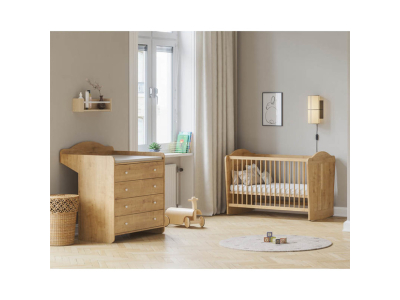  Chambre DUO lit 60x120 Commode MEGEVE Chêne - VOX