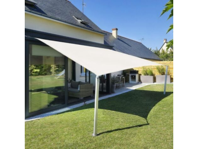 3x5m Voile d’ombrage Rectangulaire Crème Toile Imperméable