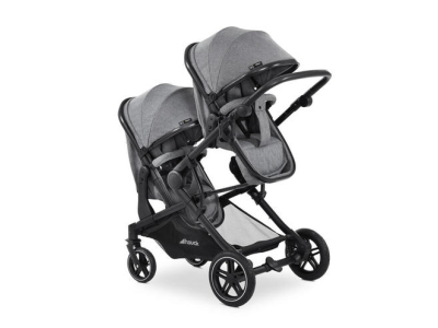 Poussette double Atlantic Twin Mélange Grey - HAUCK