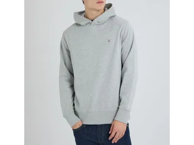 Gant Sweat À Capuche En Coton Mélangé Gris