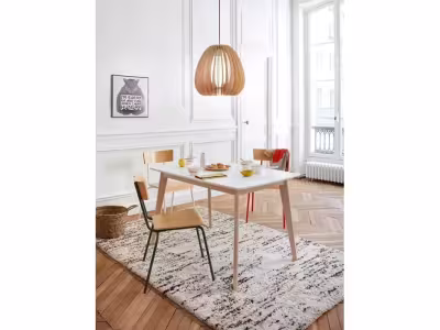 Table extensible L120-160 cm MALENA scandinave bois et blanc