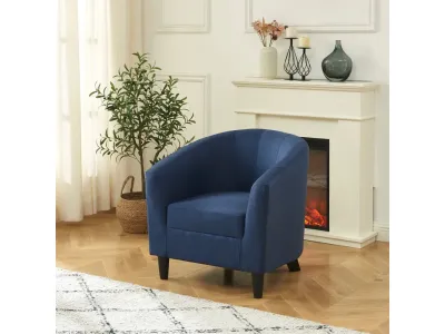 Fauteuil fixe BROWNIE tissu bleu foncé