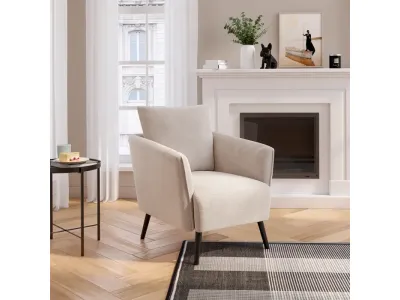 Fauteuil ARCHIE tissu crème