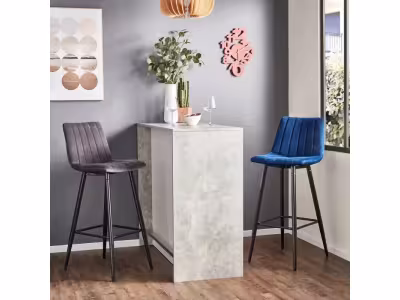  Lot de 2 tabourets de bar H.66 cm VELUTTO gris