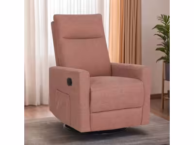 Fauteuil relax pivotant ETIENNE tissu terracotta