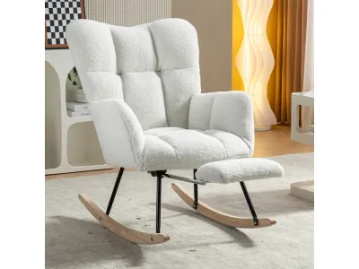 Fauteuil à Bascule Rocking Chair Avec Repose-Pieds