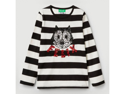 T-shirt - 100% coton - blanc et noir