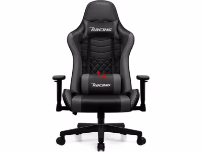 ADORMII Chaise Gaming Charge 150kg, Fauteuil Bureau Ergonomique, Assise De 56cm, Hauteur, Coussins Réglables