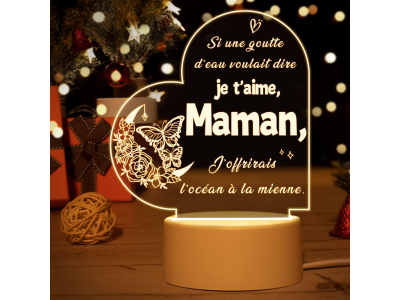 Veilleuse en Acrylique Cadeau pour Maman
