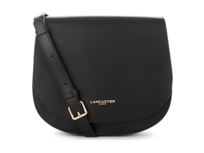 Lancaster Sac  cuir de vachette lisse, Accessoire Metal, 23 x 20 x 6,5 cm - Noir