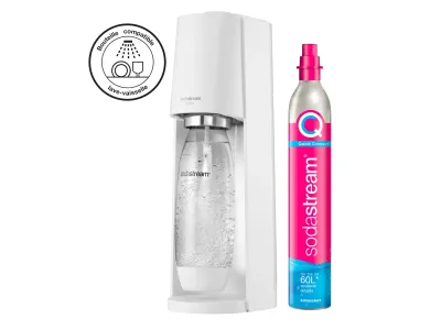 Machine à eau pétillante TERRA + 1 bouteille 1L blanche SODASTREAM  Machine à eau pétillante TERRA + 1 bouteille 1L blanche SODASTREAM