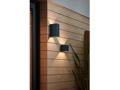Applique murale LED intégré Katsura 712lm IP44 gris anthracite GoodHome