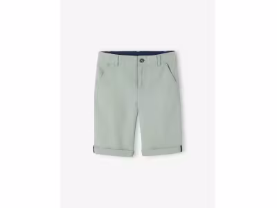 Bermuda garçon en coton/lin - vert sauge