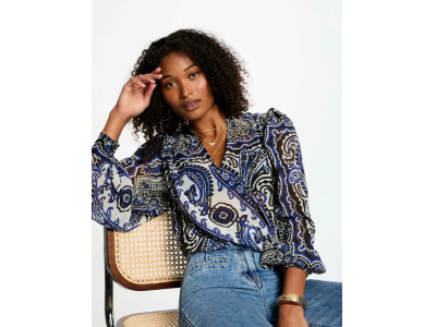 Blouse manches longues multicolore