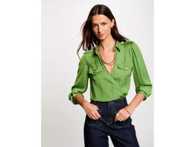Blouse manches longues vert anis
