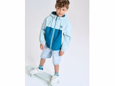 Blouson coupe-vent colorblock garçon - vert d'eau