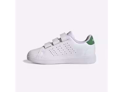 Chaussure adidas ADVANTAGE scratch enfant - blanc et vert