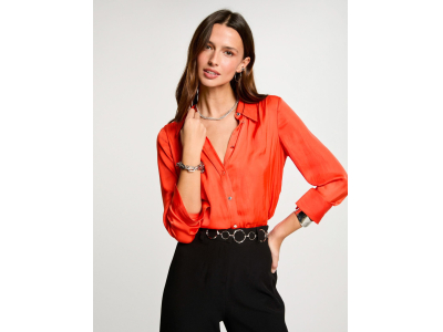Chemise manches longues satin 