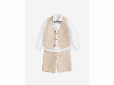 Ensemble cérémonie 4 pièces garçon - beige