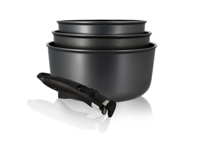 Menastyl Batterie de cuisine 4 pièces en aluminium - tous feux MARIE 
