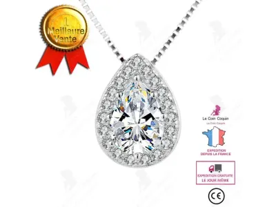 Collier en argent zirconium fêtes des mères