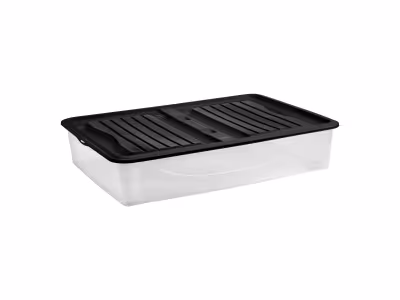 Lot de 2 boîtes de rangement avec roulettes Tontarelli Underbed 56,4 L couvercle noir