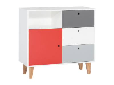 Commode blanc/gris rouge Chambre Concept - VOX