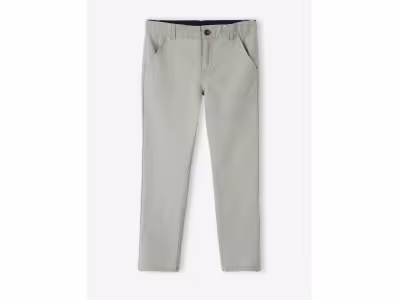 Pantalon chino garçon en coton/lin - vert sauge