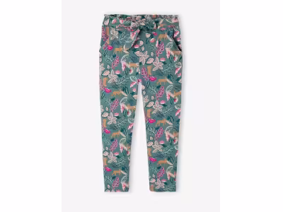 Pantalon fluide imprimé fleurs fille