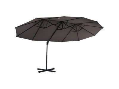 Parasol déporté grande taille XXL inclinable dim. 4,4L x 2,7l x 2,5H m