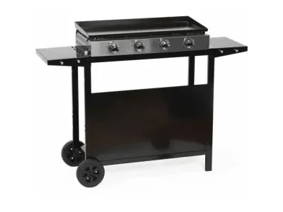 Plancha au gaz MÉRIDA 4 brûleurs + chariot