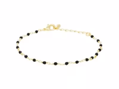 Bracelet Elisa - Laiton doré & jade noire