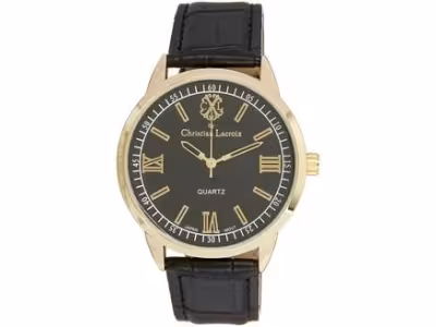  Montre - Polyuréthane noir & acier inoxydable doré - Homme