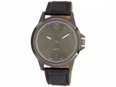 Montre - Polyuréthane noir & acier inoxydable gris - Homme