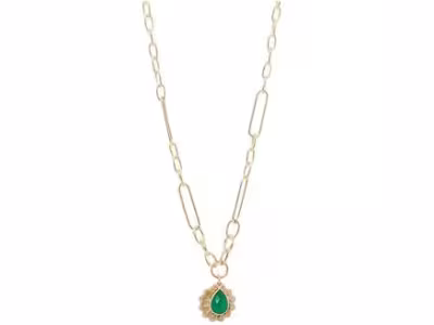 Collier Rachelle - Laiton doré & onyx verte