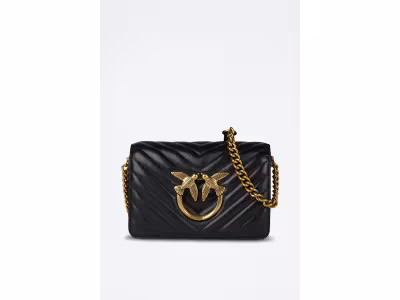 Pinko Sac bandoulière en cuir Love Click Mini - Noir