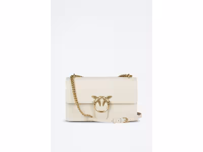 Pinko Sac bandoulière en cuir de veau Love One Classic - Blanc