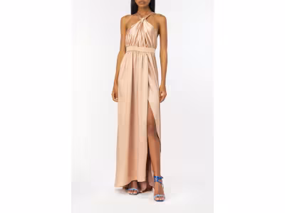  Robe longue. Liens effet noué autour du cou