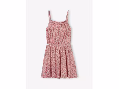 Robe à bretelles ajourée côtés fille