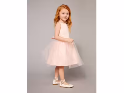 Robe de cérémonie fille en satin et tulle 