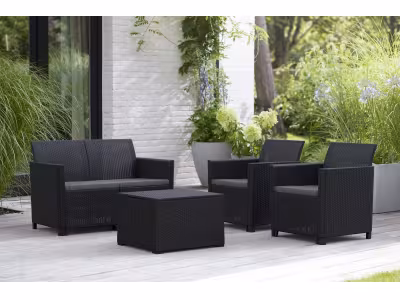 Salon bas de jardin 4 personnes Marie Keter noir