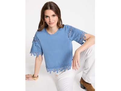 T-shirt manches courtes bleu gris